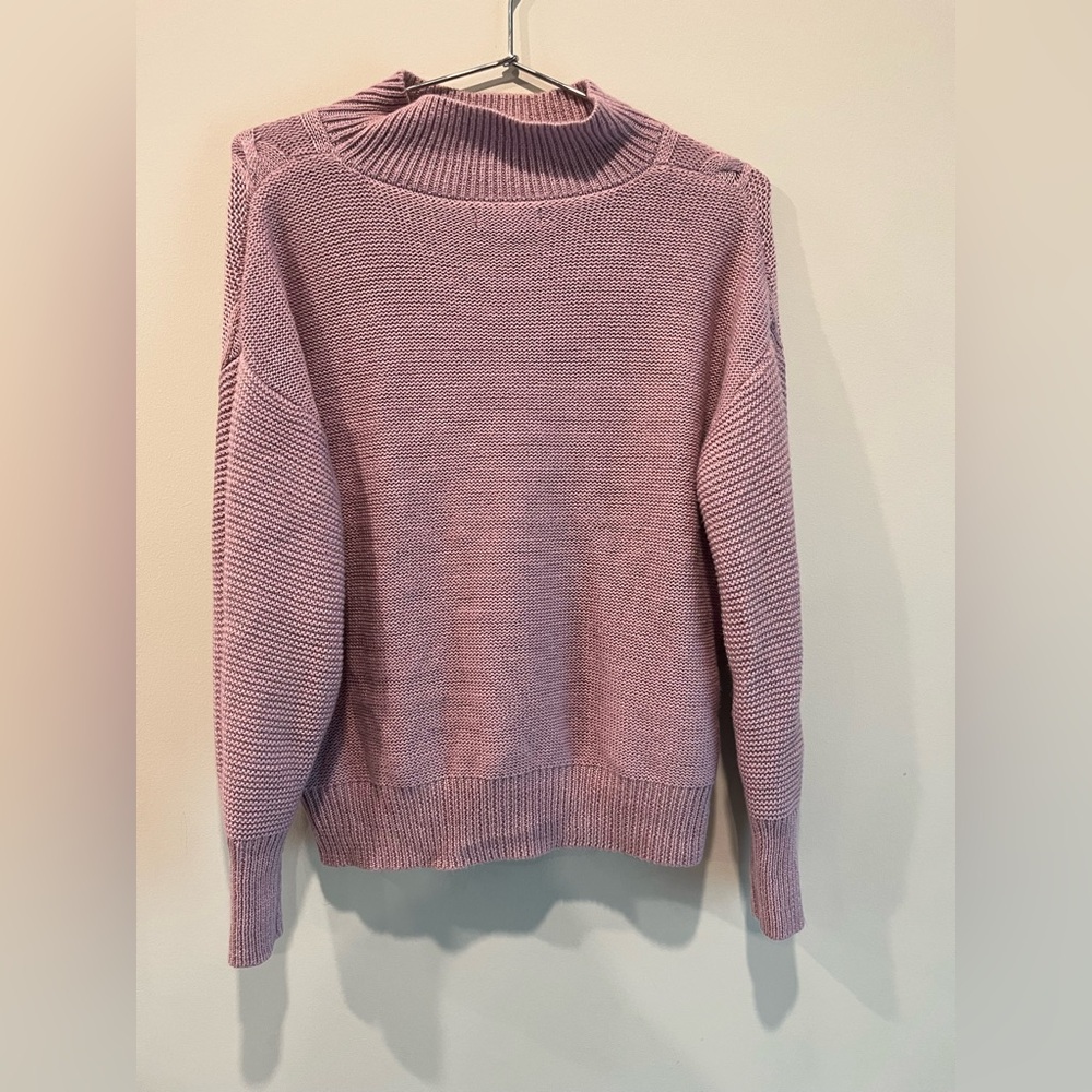 Steve Madden Plum Cable Knit Turtleneck Sweater - Picture 2 of 5